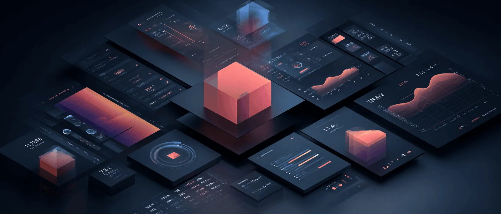 Abstract executive AI value dashboard showing productivity, cost savings, and revenue impact signals.